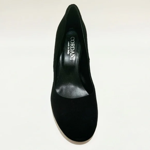 CORDANI Hannette Black Suede Leather Shoes Round Toe  Womens Block Heel Pump 37 - Picture 10 of 11